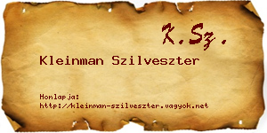 Kleinman Szilveszter névjegykártya